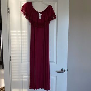 NWT Wine Maxi Dress Small